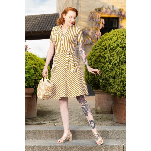 Robe rayée Revers en tricot miel - Very Cherry - Modalova