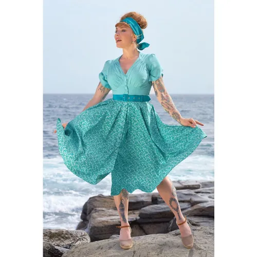 Robe évasée Susene Aquan en aigue-marine - miss candyfloss - Modalova