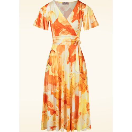 Robe croisée motif aquarelle Irene en et - vintage chic for topvintage - Modalova