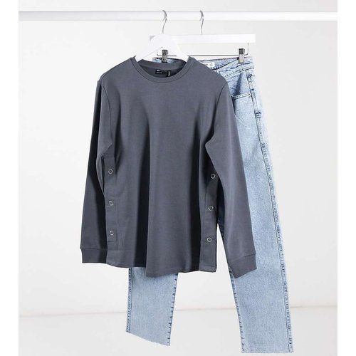 ASOS DESIGN Maternity - Sweat-shirt d'allaitement à boutons pression sur le côté - Anthracite - ASOS Maternity - Nursing - Modalova