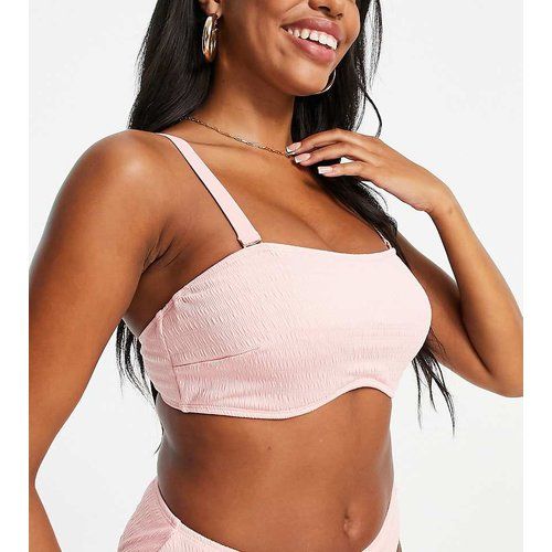 Ivory - Poitrines généreuses - Mix and Match - Haut de bikini crop top froncé - Pêche - Bonnets DD à G - Ivory Rose - Modalova