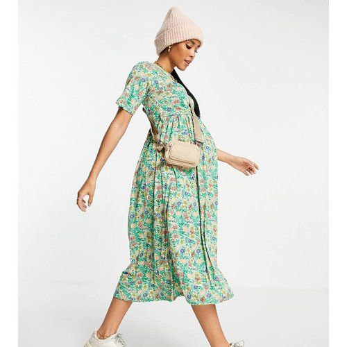 River Island Maternité - Robe portefeuille mi-longue avec lien à nouer - fleuri - River Island Maternity - Modalova