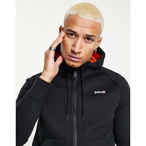 Hoodie à fermeture éclair en néoprène avec logo ton sur ton dans le dos - Schott - Modalova