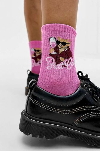 Chaussettes roses Brat Cat en taille: TAILLE UNIQUE - Out From Under - Modalova