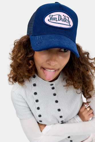Casquette camionneur en velours côtelé marine et rose en taille: TAILLE UNIQUE - Von Dutch - Modalova