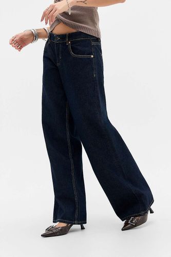 Jeans taille basse coupe droite en denim foncé en taille: 24 l 32L - Motel - Modalova