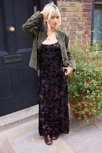 Robe maxi noire Nismara à motif floral devoré en taille: XS - Motel - Modalova