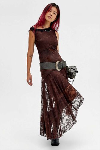 Robe longue asymétrique Iskra en dentelle épissée en taille: 2XS - Kiss The Sky - Modalova
