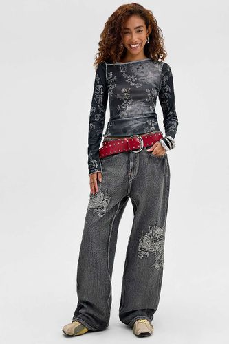 Jean gris délavé dragon exclusivité UO en taille: 2XS - Ed Hardy - Modalova