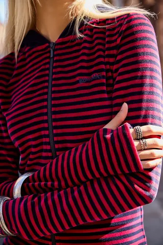 Sweat à capuche zippé en velours Bekki à rayures taille: XS - BDG - Modalova