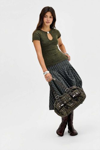 Haut en maille à manches courtes avec trou de serrure UO par en taille: Medium - Urban Outfitters - Modalova