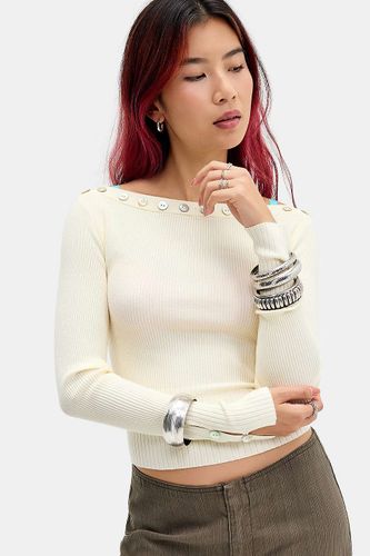 Pull Bardot à boutons coquille UO par en taille: XS - Urban Outfitters - Modalova