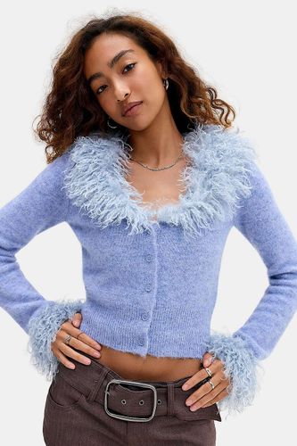 Cardigan UO Melody à bordure en fausse fourrure par en taille: XS - Urban Outfitters - Modalova
