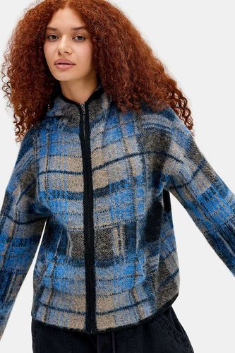 Sweat à capuche à carreaux brossé avec fermeture éclair en taille: XS - BDG - Modalova