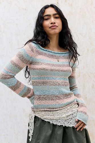 Pull à encolure échancrée à rayures UO Slub par en taille: Small - Urban Outfitters - Modalova