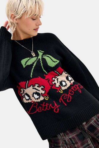 Pull tricoté UO Betty Boop Cerise Noir par en taille: XS - Urban Outfitters - Modalova
