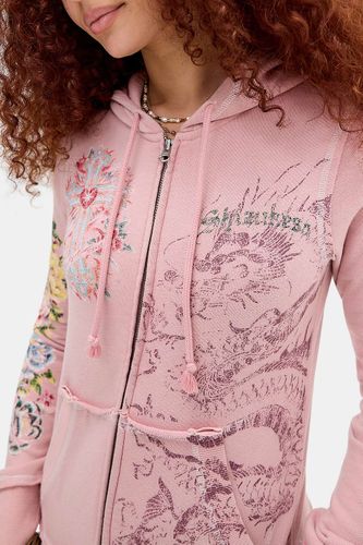 Sweat à capuche ajusté UO à imprimé tatouage Y2K par en taille: Medium - Urban Outfitters - Modalova