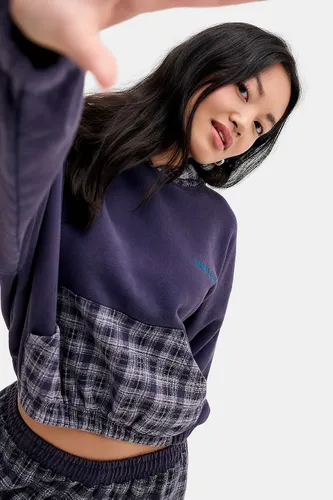 Sweat à capuche bleu marine à ourlet bouffant en taille: Small - iets frans... - Modalova