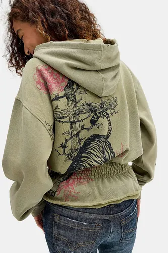 Sweat à capuche graphique froncé en taille: XS - Silence + Noise - Modalova