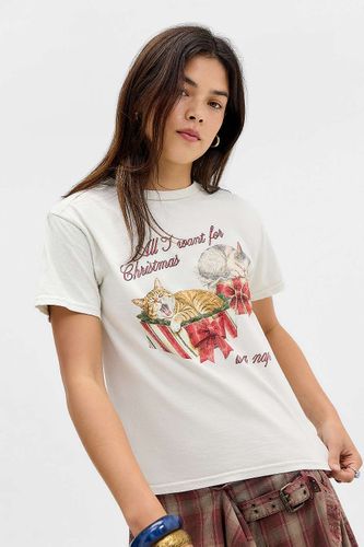 T-shirt décontracté Chat de Noël UO par en taille: Medium/Large - Urban Outfitters - Modalova