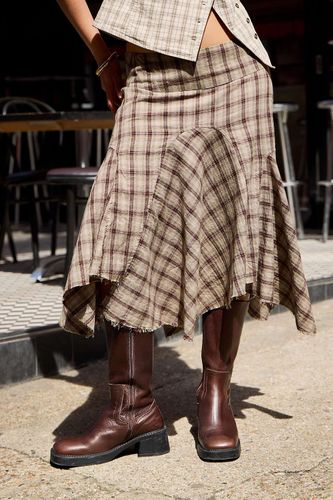 Jupe midi à carreaux avec empiècement godet UO Olra par en taille: XL - Urban Outfitters - Modalova