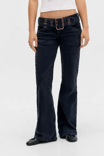 Jean bootcut skinny taille basse en velours côtelé Miko marine en taille: 24 l 32L - BDG - Modalova