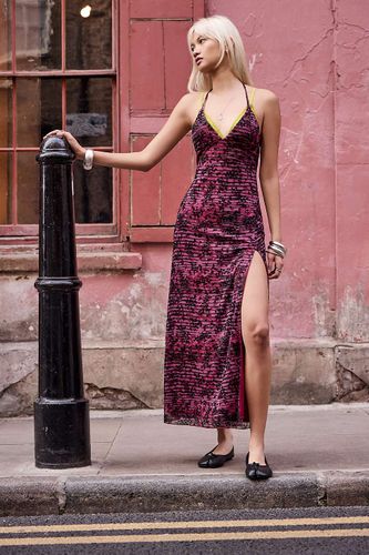 Robe dos-nu en maille floquée UO Rowan par en taille: 2XS - Urban Outfitters - Modalova