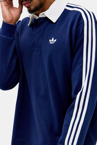 Chemise de rugby à manches longues marine à 3 rayures en taille: Small - adidas - Modalova
