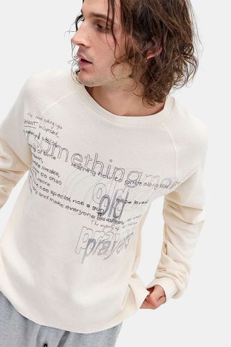T-shirt graphique gaufré blanc à manches longues en taille: Small - Jaded London - Modalova