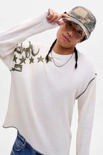 T-shirt graphique gaufré étoile écru exclusif UO en taille: Medium - Quiksilver - Modalova