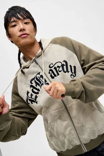 Sweat à capuche zippé raglan contrastant exclusif UO en taille: Small - Ed Hardy - Modalova
