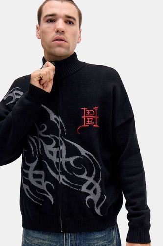 Pull à fermeture éclair motif tatouage en maille exclusivité UO en taille: XS - Ed Hardy - Modalova