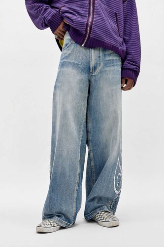 Jean Hardcore Déchiré avec Pierres Précieuses Bleu en taille: 28 - Jaded London - Modalova