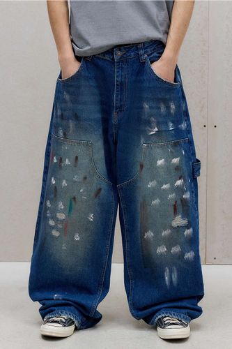 Jeans de charpentier à taille froncée avec éclaboussures en taille: 28 - Jaded London - Modalova
