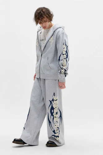 UO Pantalon de jogging ample gris avec appliqué en taille: Large - Ed Hardy - Modalova