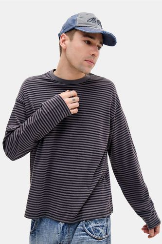 T-shirt à manches longues rayé noir et gris en taille: 2XS - BDG - Modalova