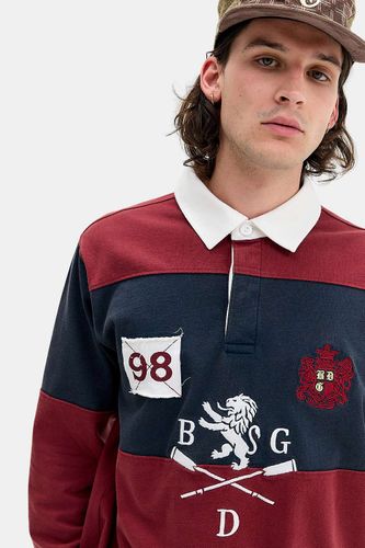 Chemise de rugby Heritage à rayures vin en taille: Medium - BDG - Modalova