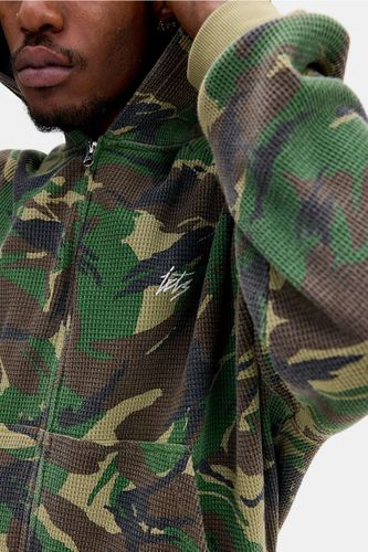 Sweat à capuche gaufré à fermeture éclair camouflage iets frans. en Dark Green taille: XS - iets frans... - Modalova