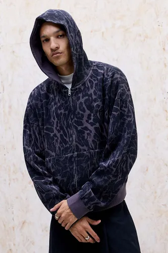 Iets frans. Leopard Zip-Through Waffle Hoodie taille: Medium - iets frans... - Modalova