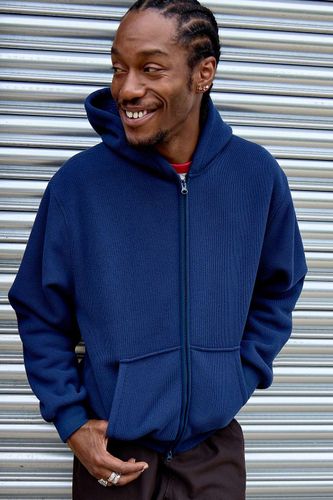 Sweat à capuche zippé marine en polaire gaufrée doublée en taille: 2XS - Loom - Modalova