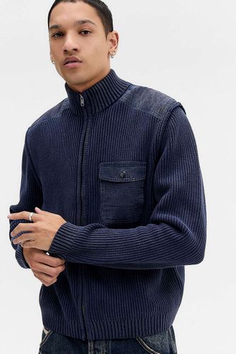 Cardigan en tricot côtelé à panneaux en taille: Medium - BDG - Modalova