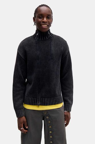 Pull à fermeture éclair asymétrique délavé à l'acide en taille: XS - BDG - Modalova