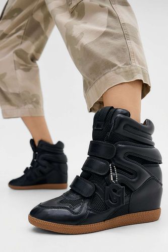 Baskets compensées en cuir Mavis noires en taille: UK 4 - Steve Madden - Modalova
