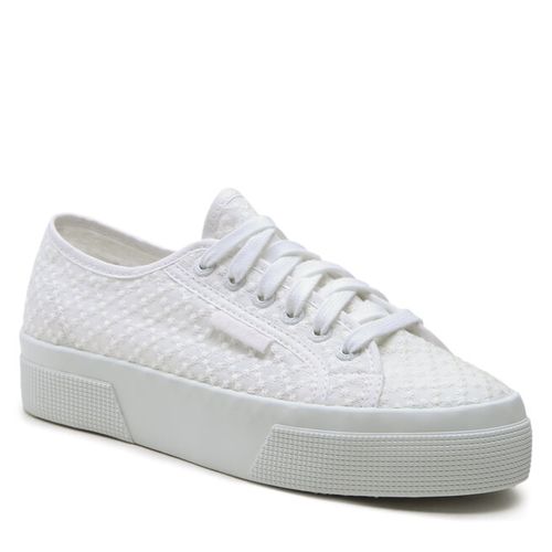 Tennis Superga Platform MAcrame Rhombus 2740 S2126MW Total White - Chaussures.fr - Modalova