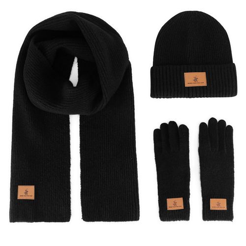 Ensemble : bonnet, écharpe et gants Beverly Hills Polo Club BHPC-MC-001-AW24 Noir - Chaussures.fr - Modalova