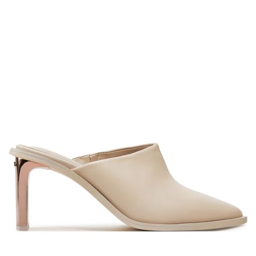 Mules / sandales de bain Calvin Klein Heel Mule Pump 70 LTH HW0HW02091 Écru - Chaussures.fr - Modalova