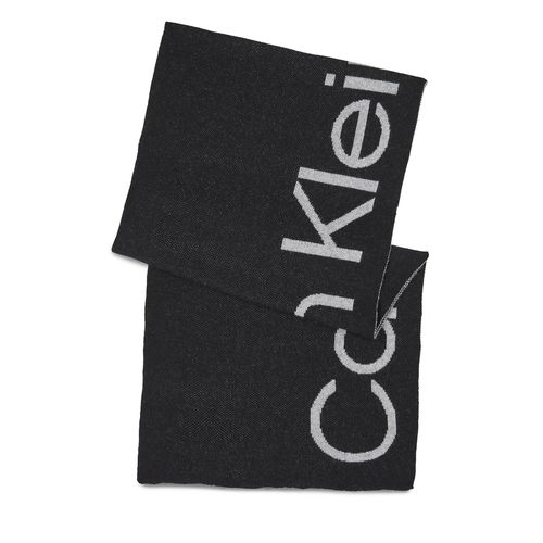 Écharpe Calvin Klein Logo Reverso Tonal Scarf 40X180 K60K611117 Ck Black BAX - Chaussures.fr - Modalova