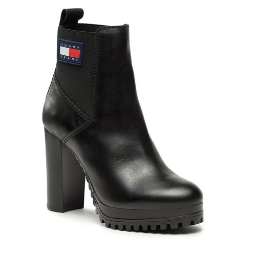 Bottines Tommy Jeans Tjw New Ess High Heel Boot EN0EN02439 Noir - Chaussures.fr - Modalova