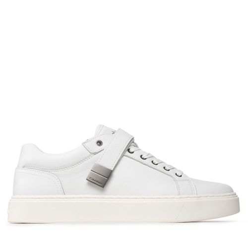 Sneakers Calvin Klein Low Top Lace Up W/Plaque HM0HM00919 Bright White YBR - Chaussures.fr - Modalova