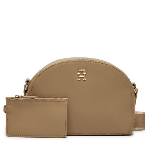 Sac à main Tommy Hilfiger Monotype Half Moon AW0AW16482 Beige - Chaussures.fr - Modalova